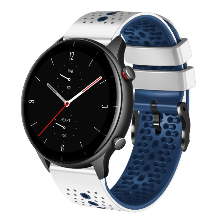 Cinturino silicone bicolore traforato 22 mm per Amazfit GTR 2