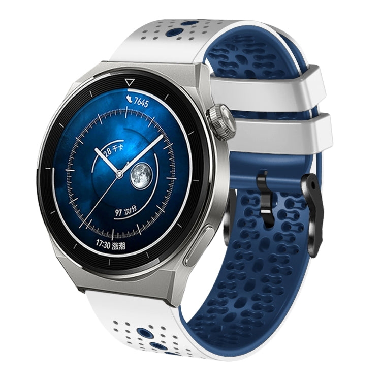 Cinturino in silicone bicolore traforato da 22 mm, For Huawei Watch GT3 Pro 46mm, For Huawei Watch GT3 46mm