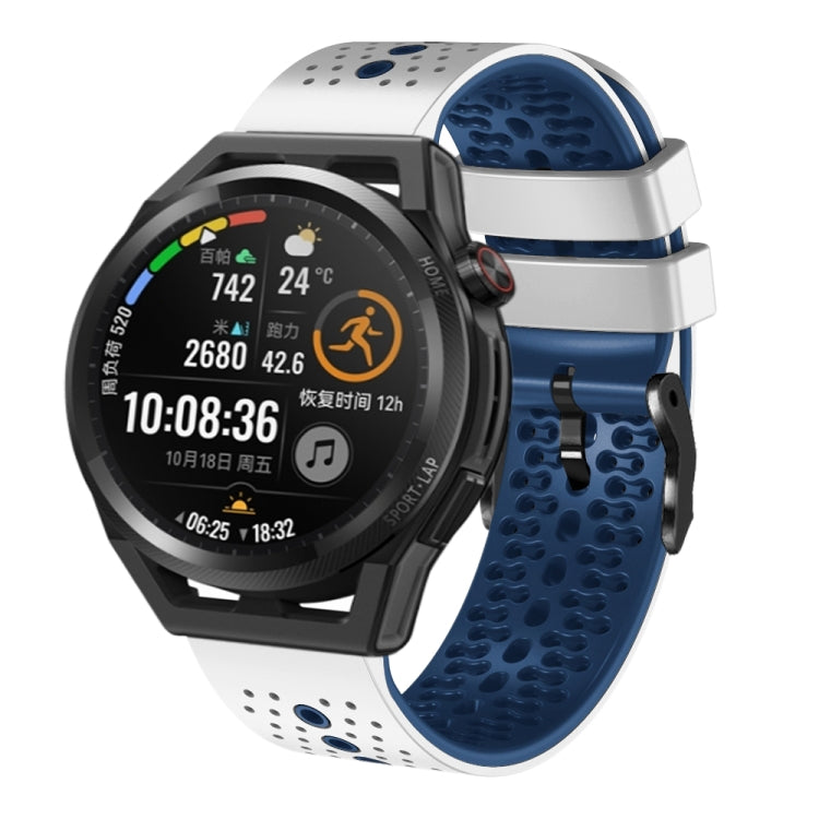 Cinturino in silicone bicolore traforato da 22 mm, For Huawei Watch GT Runner, For Huawei Watch 3