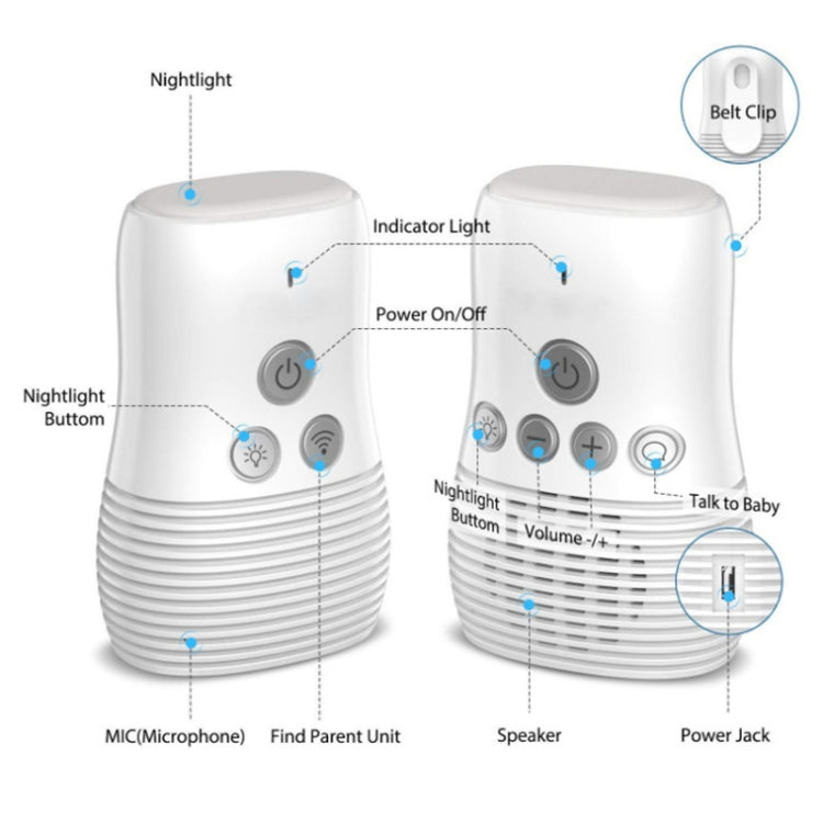 DBM-8 Baby Monitor Audio Wireless Bidirezionale 20m