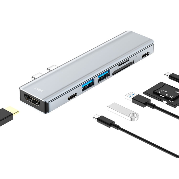ENKAY Hat-Prince 7 in 2 Type-C a 4K HDMI Docking Station Adattatore Hub Lettore di schede SD/TF per MacBook