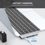 ENKAY Hat-Prince 7 in 2 Type-C a 4K HDMI Docking Station Adattatore Hub Lettore di schede SD/TF per MacBook