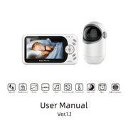 VB801 Baby monitor per videocamera per visione notturna da 4,3 pollici, videocamera audio per interfono wireless, rilevamento della temperatura, VB801