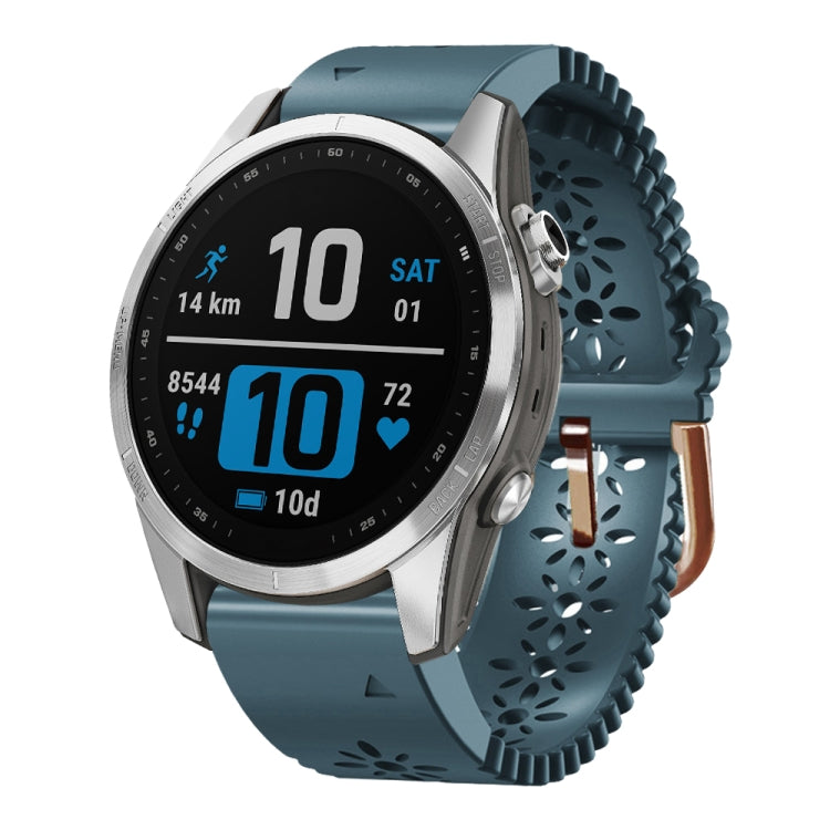 Cinturino in silicone da donna da 20 mm con punzone in pizzo, For Garmin Fenix 7S, For Garmin Fenix 7S Solar, For Garmin Fenix 7S Sapphire Solar