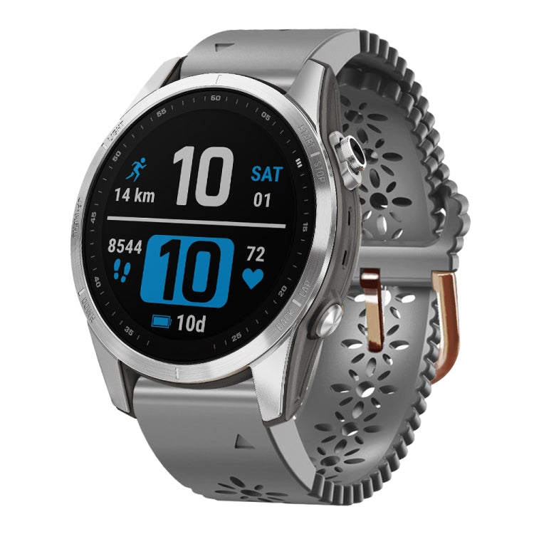 Cinturino in silicone da donna da 20 mm con punzone in pizzo, For Garmin Fenix 7S, For Garmin Fenix 7S Solar, For Garmin Fenix 7S Sapphire Solar