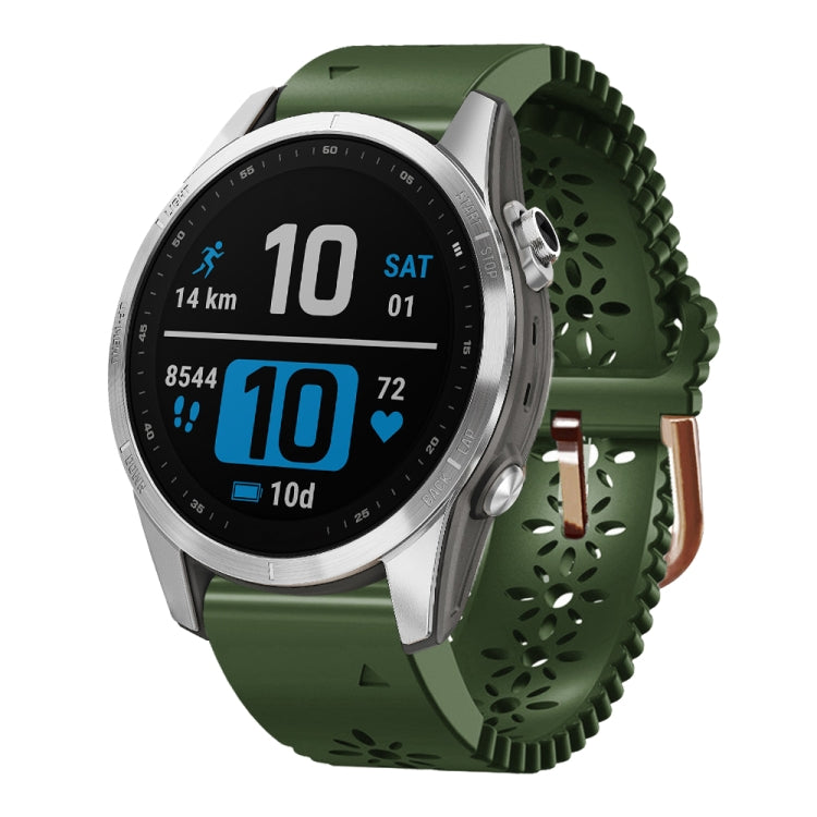 Cinturino in silicone da donna da 20 mm con punzone in pizzo, For Garmin Fenix 7S, For Garmin Fenix 7S Solar, For Garmin Fenix 7S Sapphire Solar