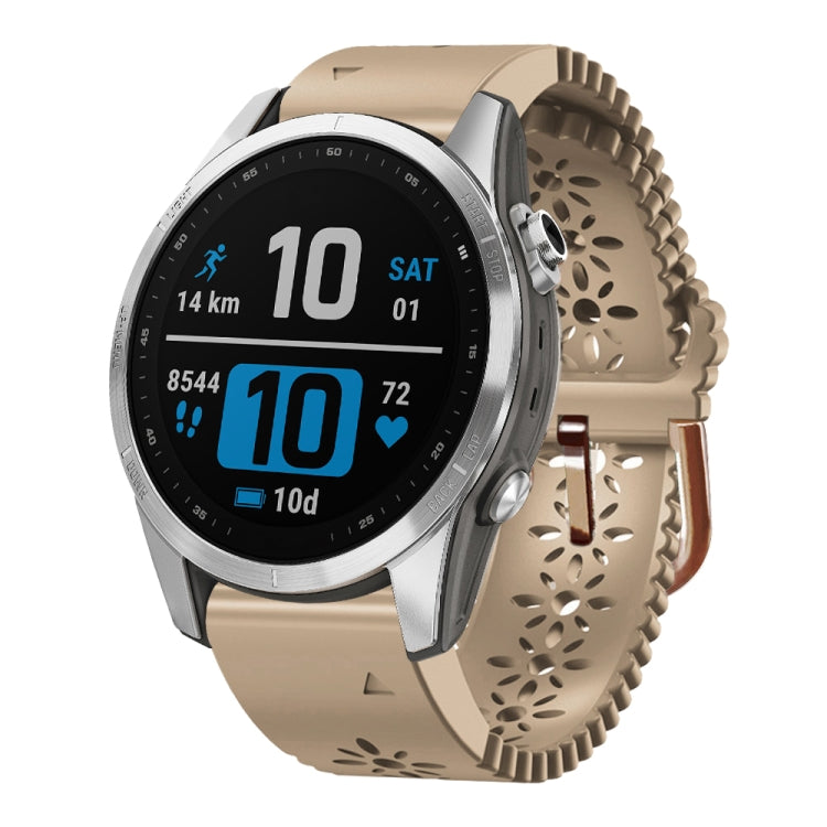 Cinturino in silicone da donna da 20 mm con punzone in pizzo, For Garmin Fenix 7S, For Garmin Fenix 7S Solar, For Garmin Fenix 7S Sapphire Solar