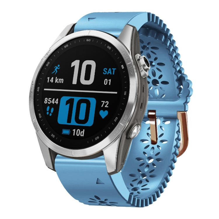 Cinturino in silicone da donna da 20 mm con punzone in pizzo, For Garmin Fenix 7S, For Garmin Fenix 7S Solar, For Garmin Fenix 7S Sapphire Solar