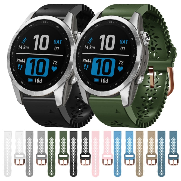 Cinturino in silicone da donna da 20 mm con punzone in pizzo, For Garmin Fenix 7S, For Garmin Fenix 7S Solar, For Garmin Fenix 7S Sapphire Solar
