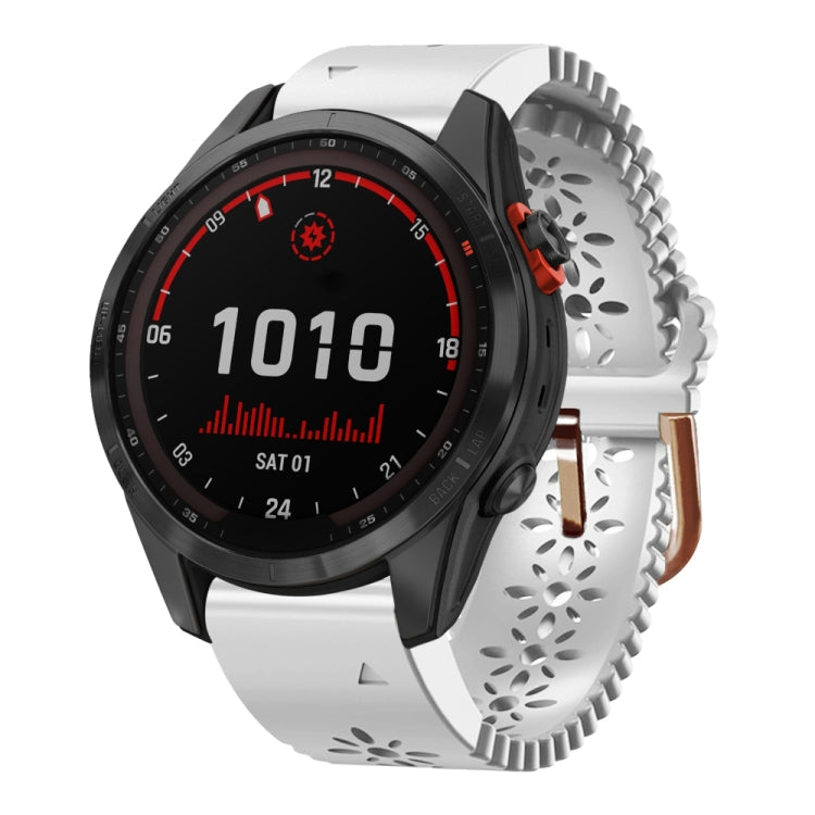 Cinturino in silicone da donna da 20 mm con punzone in pizzo, For Garmin Fenix 7S, For Garmin Fenix 7S Solar, For Garmin Fenix 7S Sapphire Solar
