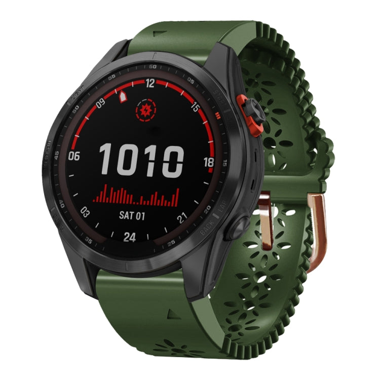 Cinturino in silicone da donna da 20 mm con punzone in pizzo, For Garmin Fenix 7S, For Garmin Fenix 7S Solar, For Garmin Fenix 7S Sapphire Solar