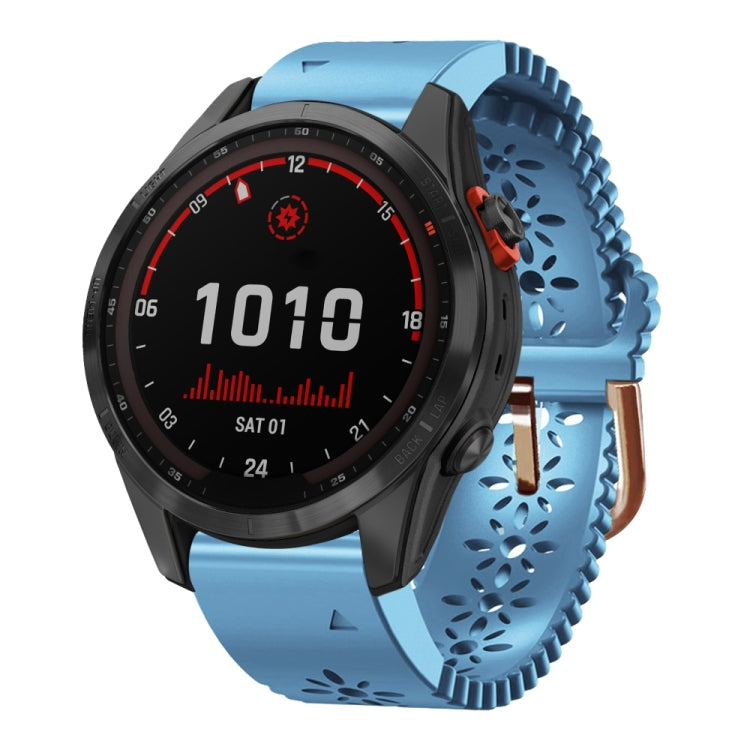 Cinturino in silicone da donna da 20 mm con punzone in pizzo, For Garmin Fenix 7S, For Garmin Fenix 7S Solar, For Garmin Fenix 7S Sapphire Solar