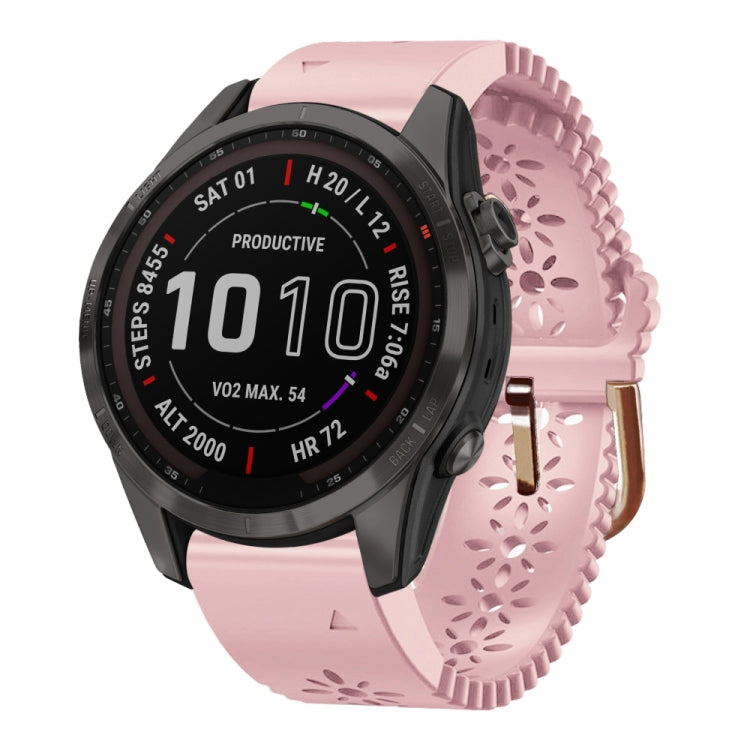 Cinturino in silicone da donna da 20 mm con punzone in pizzo, For Garmin Fenix 7S, For Garmin Fenix 7S Solar, For Garmin Fenix 7S Sapphire Solar