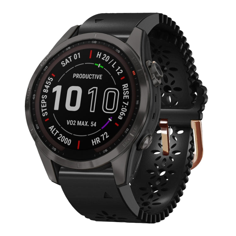 Cinturino in silicone da donna da 20 mm con punzone in pizzo, For Garmin Fenix 7S, For Garmin Fenix 7S Solar, For Garmin Fenix 7S Sapphire Solar