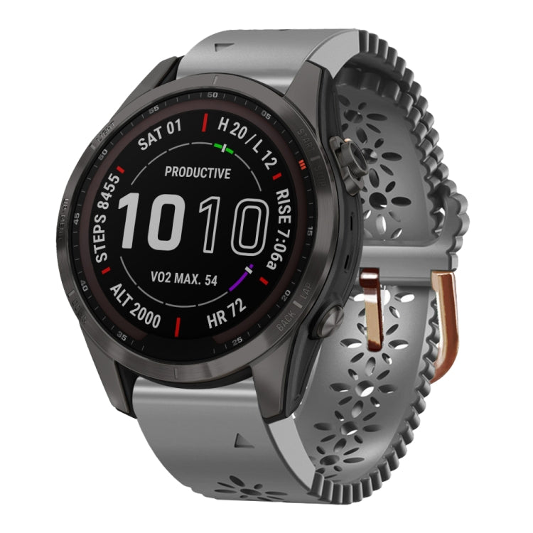 Cinturino in silicone da donna da 20 mm con punzone in pizzo, For Garmin Fenix 7S, For Garmin Fenix 7S Solar, For Garmin Fenix 7S Sapphire Solar