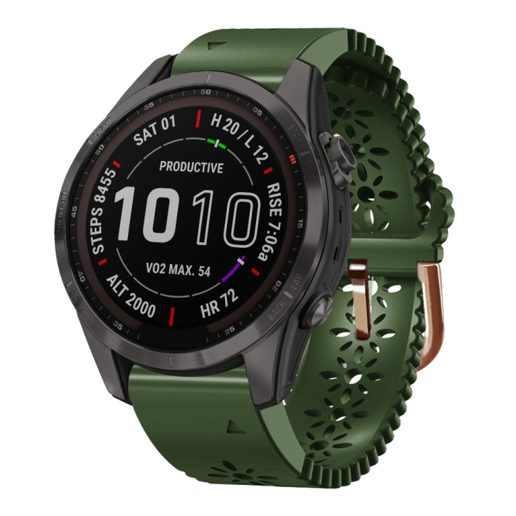 Cinturino in silicone da donna da 20 mm con punzone in pizzo, For Garmin Fenix 7S, For Garmin Fenix 7S Solar, For Garmin Fenix 7S Sapphire Solar