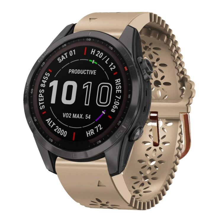 Cinturino in silicone da donna da 20 mm con punzone in pizzo, For Garmin Fenix 7S, For Garmin Fenix 7S Solar, For Garmin Fenix 7S Sapphire Solar
