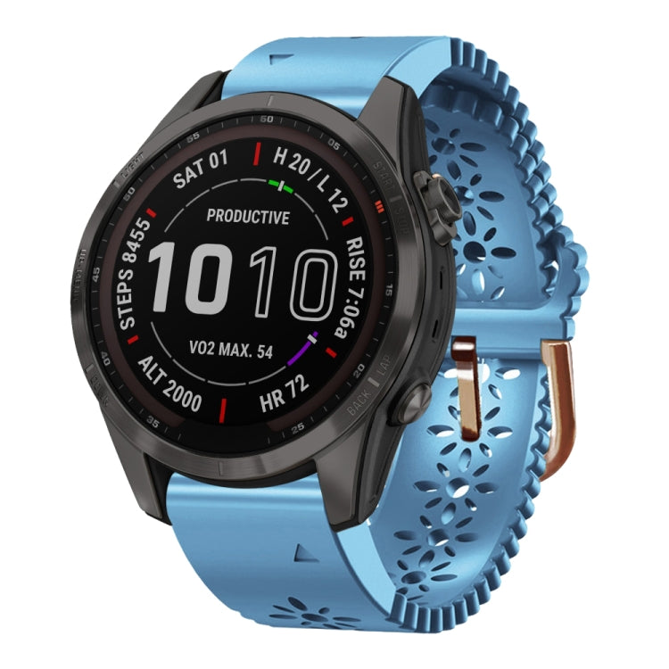 Cinturino in silicone da donna da 20 mm con punzone in pizzo, For Garmin Fenix 7S, For Garmin Fenix 7S Solar, For Garmin Fenix 7S Sapphire Solar