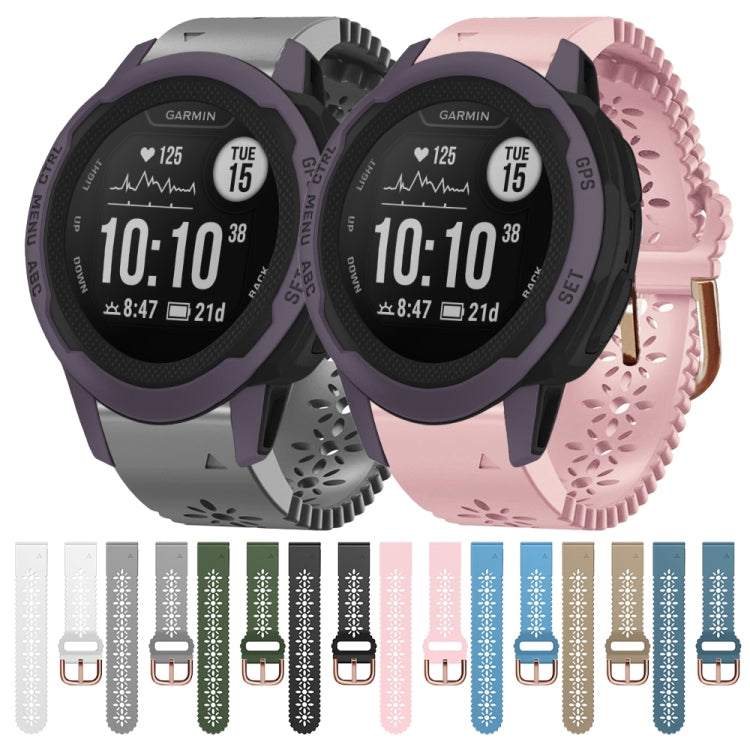 Cinturino in silicone da donna da 20 mm con punzone in pizzo, For Garmin Instinct 2S, For Garmin Fenix 6S, For Garmin Fenix 6S Pro