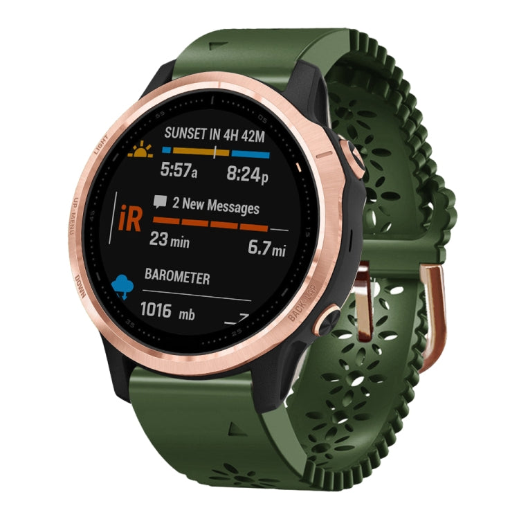 Cinturino in silicone da donna da 20 mm con punzone in pizzo, For Garmin Instinct 2S, For Garmin Fenix 6S, For Garmin Fenix 6S Pro