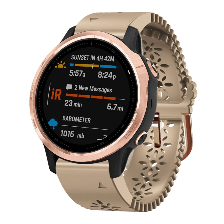 Cinturino in silicone da donna da 20 mm con punzone in pizzo, For Garmin Instinct 2S, For Garmin Fenix 6S, For Garmin Fenix 6S Pro