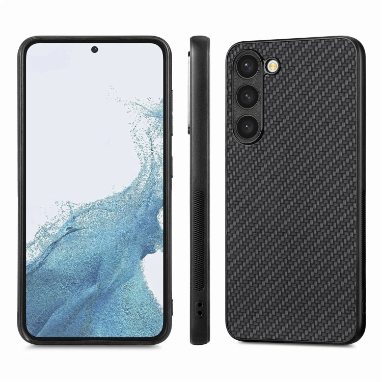Cover posteriore in pelle con texture in fibra di carbonio, For Samsung Galaxy S23 5G, For Samsung Galaxy S23+ 5G, For Samsung Galaxy S23 Ultra 5G