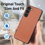 Cover posteriore in pelle con texture in fibra di carbonio, For Samsung Galaxy S23 5G, For Samsung Galaxy S23+ 5G, For Samsung Galaxy S23 Ultra 5G