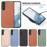 Cover posteriore in pelle con texture in fibra di carbonio, For Samsung Galaxy S23 5G, For Samsung Galaxy S23+ 5G, For Samsung Galaxy S23 Ultra 5G