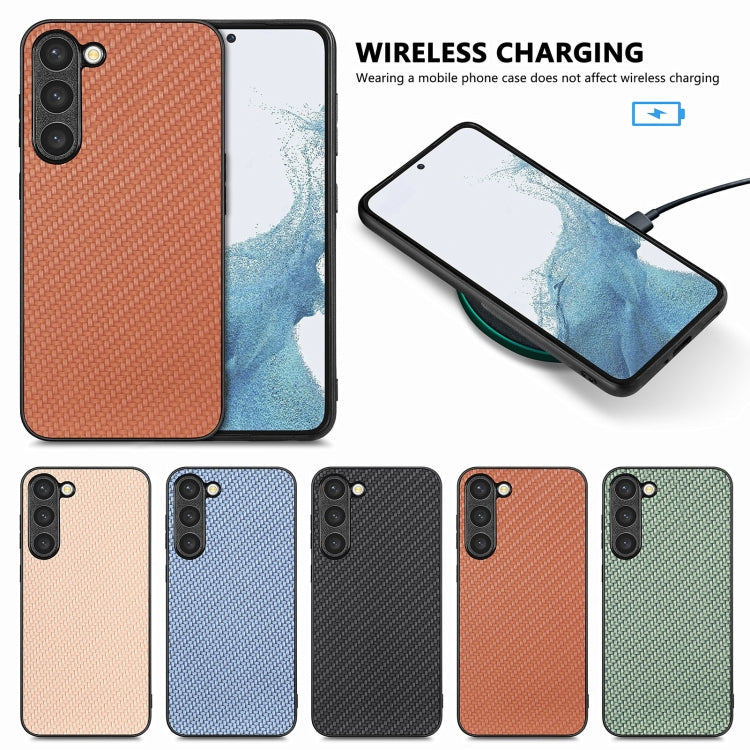 Cover posteriore in pelle con texture in fibra di carbonio, For Samsung Galaxy S23 5G, For Samsung Galaxy S23+ 5G, For Samsung Galaxy S23 Ultra 5G