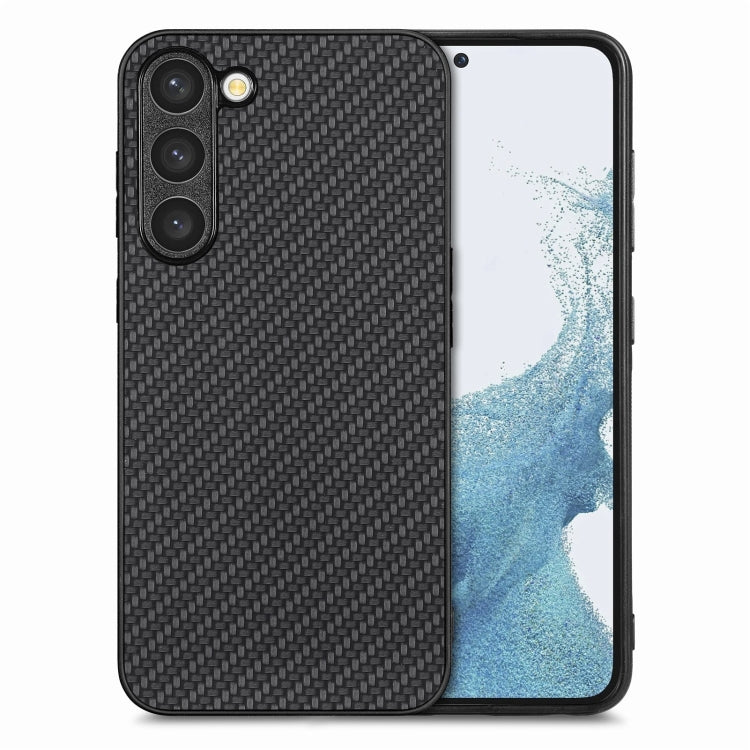 Cover posteriore in pelle con texture in fibra di carbonio, For Samsung Galaxy S23 5G, For Samsung Galaxy S23+ 5G, For Samsung Galaxy S23 Ultra 5G