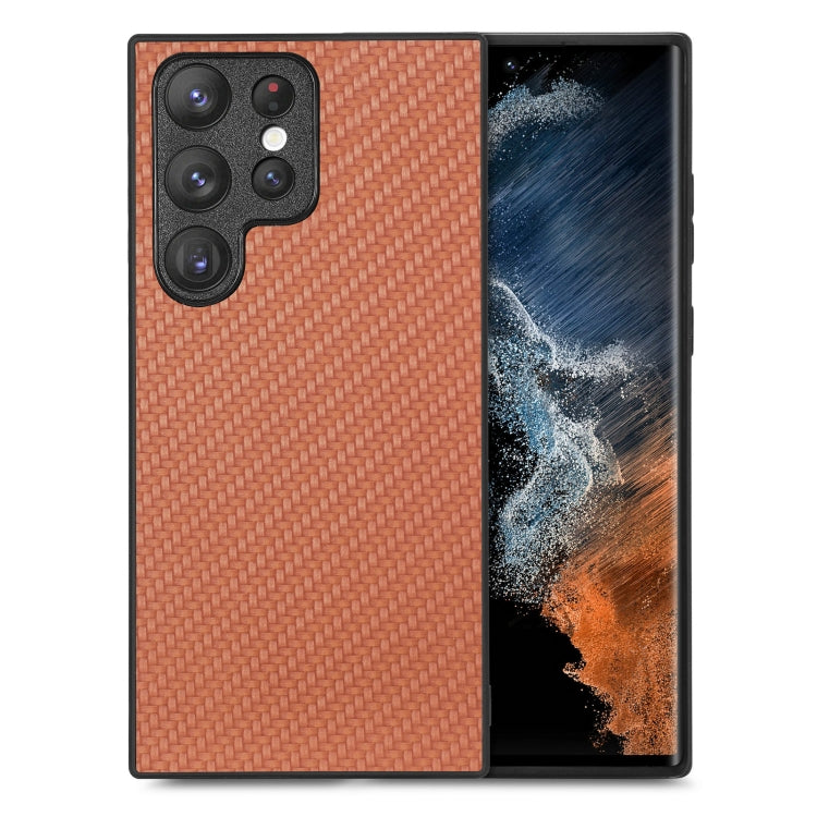 Cover posteriore in pelle con texture in fibra di carbonio, For Samsung Galaxy S23 5G, For Samsung Galaxy S23+ 5G, For Samsung Galaxy S23 Ultra 5G