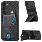 Custodia per cellulare con porta carte di credito in fibra di carbonio, For Samsung Galaxy S23 5G, For Samsung Galaxy S23+ 5G, For Samsung Galaxy S23 Ultra 5G