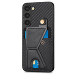 Custodia per cellulare con porta carte di credito in fibra di carbonio, For Samsung Galaxy S23 5G, For Samsung Galaxy S23+ 5G, For Samsung Galaxy S23 Ultra 5G