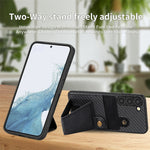 Custodia per cellulare con porta carte di credito in fibra di carbonio, For Samsung Galaxy S23 5G, For Samsung Galaxy S23+ 5G, For Samsung Galaxy S23 Ultra 5G