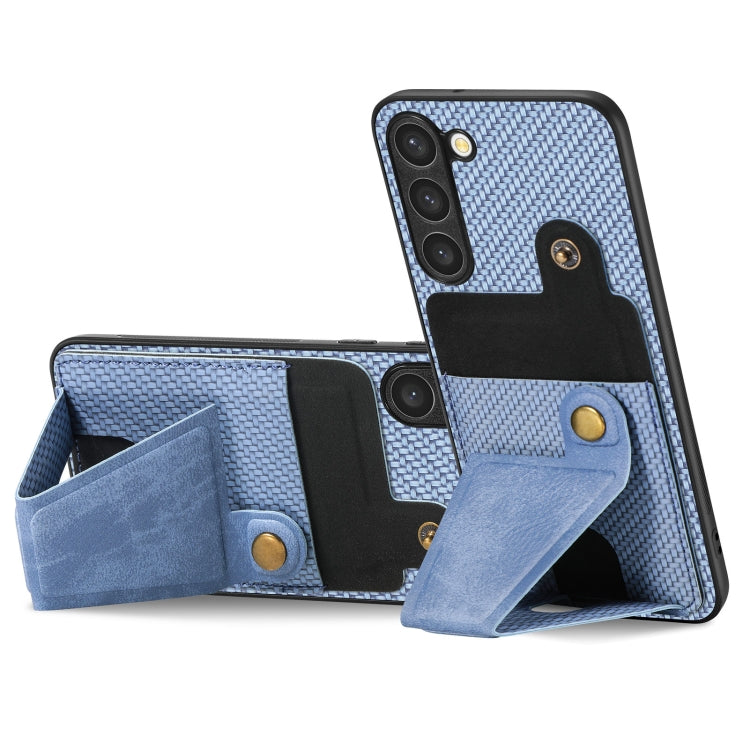 Custodia per cellulare con porta carte di credito in fibra di carbonio, For Samsung Galaxy S23 5G, For Samsung Galaxy S23+ 5G, For Samsung Galaxy S23 Ultra 5G