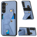 Custodia per cellulare con porta carte di credito in fibra di carbonio, For Samsung Galaxy S23 5G, For Samsung Galaxy S23+ 5G, For Samsung Galaxy S23 Ultra 5G