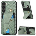 Custodia per cellulare con porta carte di credito in fibra di carbonio, For Samsung Galaxy S23 5G, For Samsung Galaxy S23+ 5G, For Samsung Galaxy S23 Ultra 5G