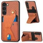 Custodia per cellulare con porta carte di credito in fibra di carbonio, For Samsung Galaxy S23 5G, For Samsung Galaxy S23+ 5G, For Samsung Galaxy S23 Ultra 5G