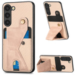 Custodia per cellulare con porta carte di credito in fibra di carbonio, For Samsung Galaxy S23 5G, For Samsung Galaxy S23+ 5G, For Samsung Galaxy S23 Ultra 5G