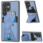Custodia per cellulare con porta carte di credito in fibra di carbonio, For Samsung Galaxy S23 5G, For Samsung Galaxy S23+ 5G, For Samsung Galaxy S23 Ultra 5G