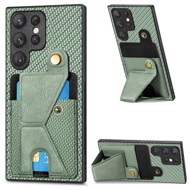 Custodia per cellulare con porta carte di credito in fibra di carbonio, For Samsung Galaxy S23 5G, For Samsung Galaxy S23+ 5G, For Samsung Galaxy S23 Ultra 5G