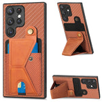Custodia per cellulare con porta carte di credito in fibra di carbonio, For Samsung Galaxy S23 5G, For Samsung Galaxy S23+ 5G, For Samsung Galaxy S23 Ultra 5G