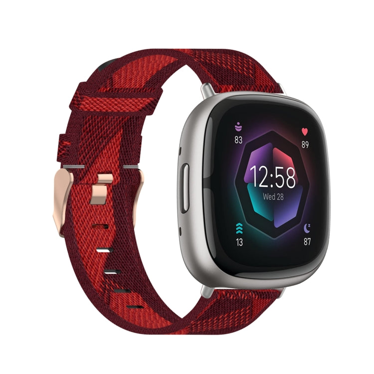 Cinturino per orologio in tela intrecciata di nylon, For Fitbit Versa 3, For Fitbit Sense