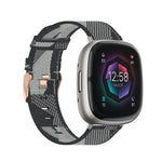 Cinturino per orologio in tela intrecciata di nylon, For Fitbit Versa 3, For Fitbit Sense