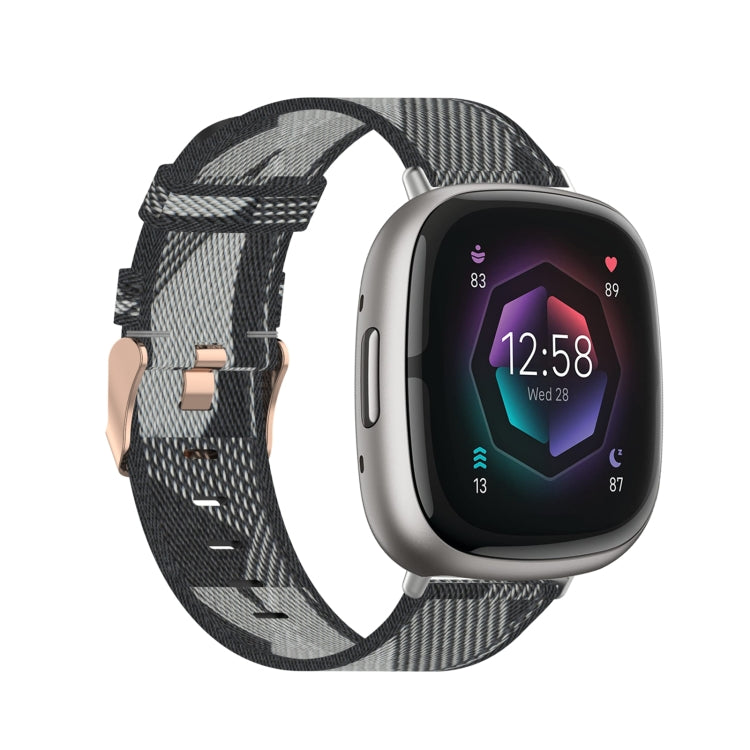 Cinturino per orologio in tela intrecciata di nylon, For Fitbit Versa 3, For Fitbit Sense