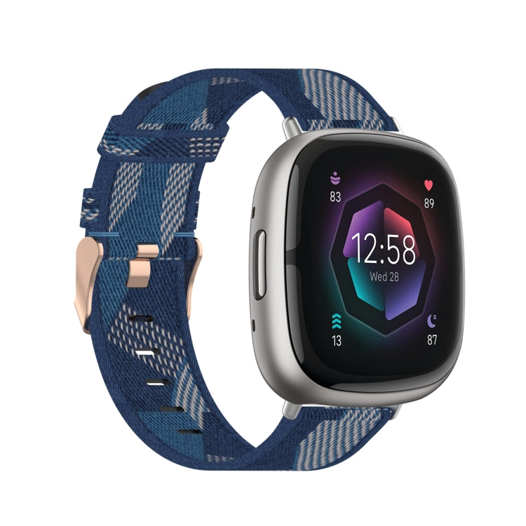 Cinturino per orologio in tela intrecciata di nylon, For Fitbit Versa 3, For Fitbit Sense