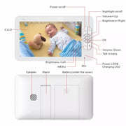 SM70PTZ Schermo da 7 pollici Baby monitor digitale wireless da 2,4 GHz, visione notturna automatica / interfono vocale bidirezionale, SM70PTZ