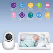 SM70PTZ Schermo da 7 pollici Baby monitor digitale wireless da 2,4 GHz, visione notturna automatica / interfono vocale bidirezionale, SM70PTZ
