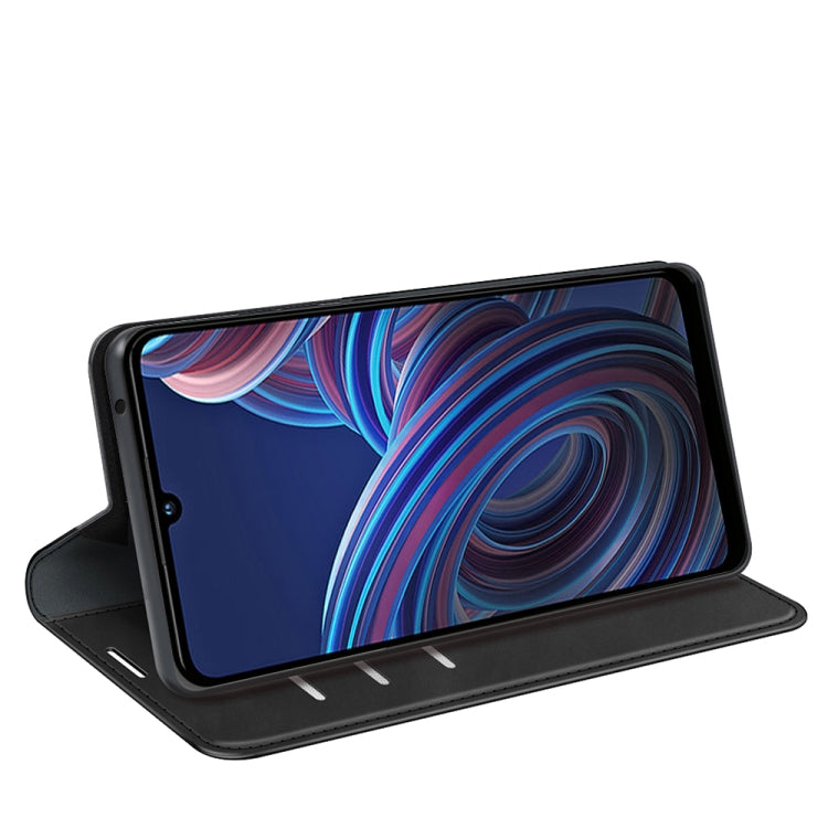 Per ZTE Blade A72 5G Custodia in pelle con ventosa magnetica retro-pelle, For ZTE Blade A72 5G