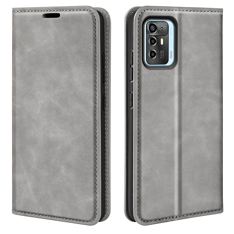 Per ZTE Blade A72 5G Custodia in pelle con ventosa magnetica retro-pelle, For ZTE Blade A72 5G